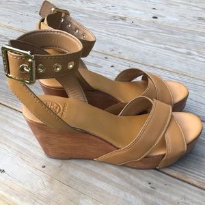 EUC Tory Burch Wooden Wedges